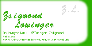 zsigmond lowinger business card